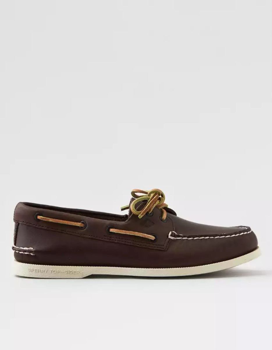 Chaussures Casual American Eagle Sperry Authentic Original Bateau Marron Foncé Homme | TIR-89428205